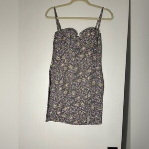 Floral purple mini dress